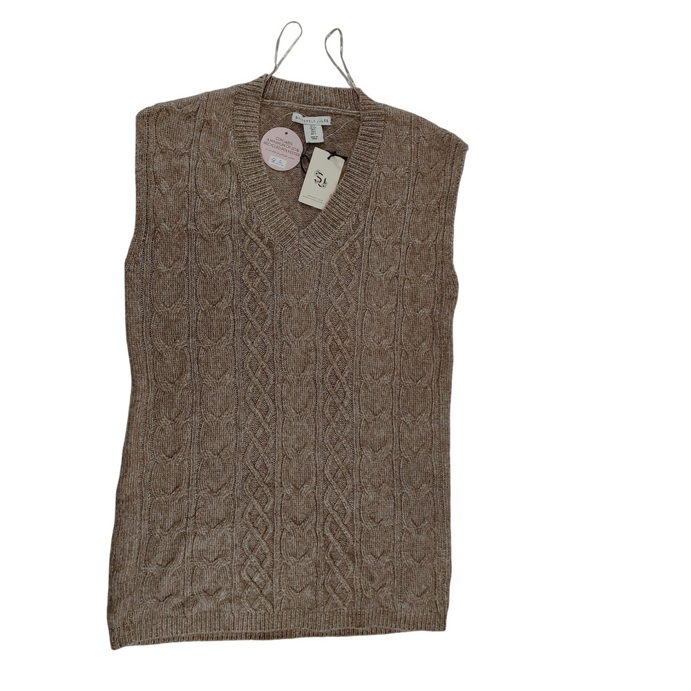 Sincerely‎ Jules Sleeveless Cable Knit Sweater Vest  Womens Size XS Beige